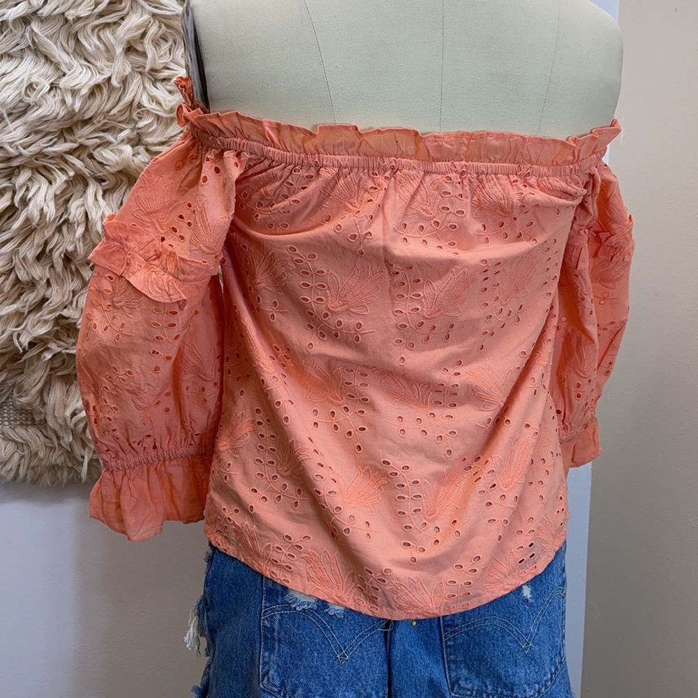 Jane Eyelet Lace Off-The-Shoulder Blouse // seen worn kept - Picture 7 of 11